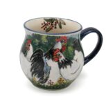 Unikatowy kubek Kury w Ogrodzie, Ceramika Bolesławiec