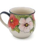 Unikatowy kubek Różowy i Czerwony Kwiat, Ceramika Bolesławiec (2)
