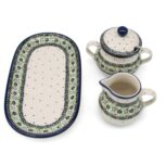 Zestaw cukierniczka i mlecznik Malutkie Kwiatuszki, Ceramika Bolesławiec (2)