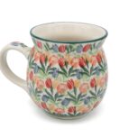 Bardzo duży kubek baryłka 500 ml, wzór Holenderskie Tulipany, Ceramika Bolesławiec (2)
