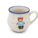 Baryłka klasyczna mała Misio w Niebieskim Sweterku, Ceramika Bolesławiec