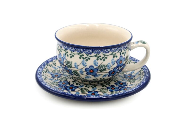 Filiżanka elegancka Lobelia, Ceramika Bolesławiec
