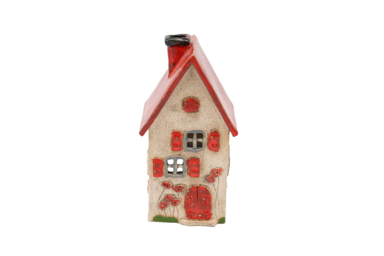 Domek ceramiczny na świeczkę – Czerwony dach 5