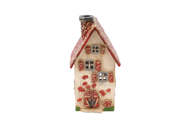 Domek ceramiczny na świeczkę – Czerwony dach 6