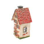 Domek ceramiczny na świeczkę – Czerwony dach 6 (2)