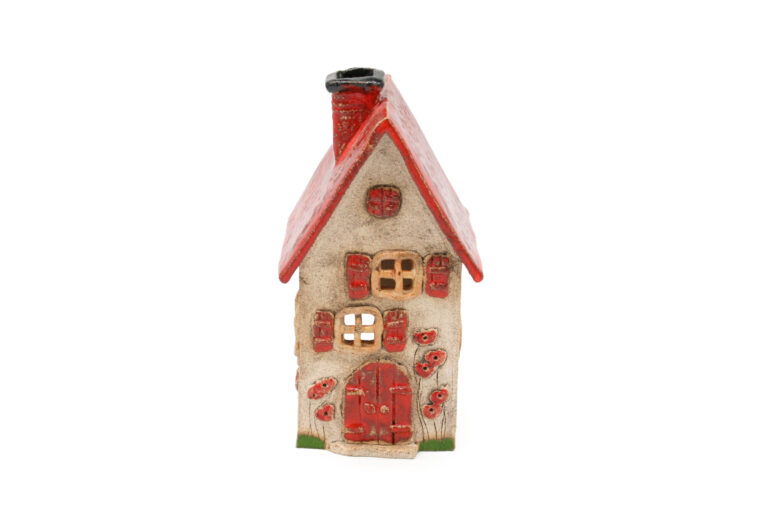 Domek ceramiczny na świeczkę – Czerwony dach 7