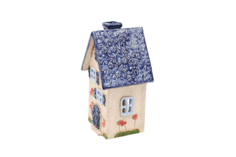 Domek ceramiczny na świeczkę – Granatowy dach 2 (2) Domek ceramiczny na świeczkę – Granatowy dach 2 (2)