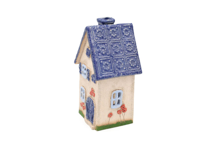 Domek ceramiczny na świeczkę – Granatowy dach 3 (2) Domek ceramiczny na świeczkę – Granatowy dach 3 (2)