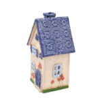 Domek ceramiczny na świeczkę – Granatowy dach 3 (2)
