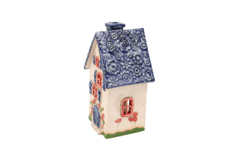 Domek ceramiczny na świeczkę – Granatowy dach 3 (2) Domek ceramiczny na świeczkę – Granatowy dach 3 (2)