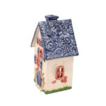 Domek ceramiczny na świeczkę – Granatowy dach 3 (2)