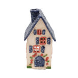 Domek ceramiczny na świeczkę – Granatowy dach 3