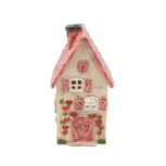 Domek ceramiczny na świeczkę – Różowy dach 2