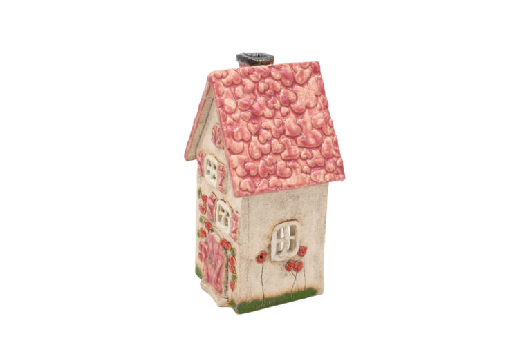 Domek ceramiczny na świeczkę – Różowy dach 2 (2) Domek ceramiczny na świeczkę – Różowy dach 2 (2)