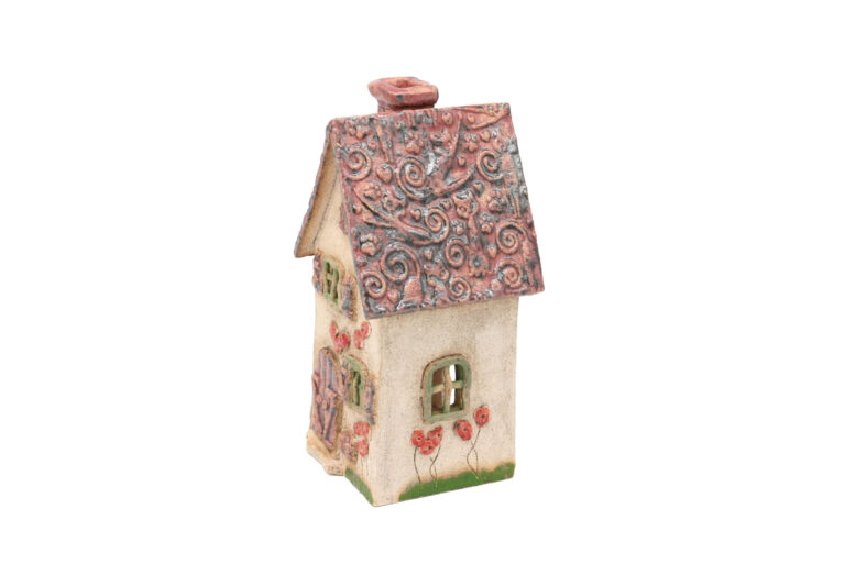 Domek ceramiczny na świeczkę – Różowy dach (2) Domek ceramiczny na świeczkę – Różowy dach (2)