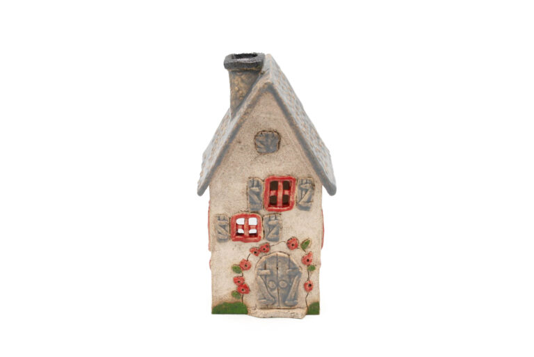 Domek ceramiczny na świeczkę – Szary dach