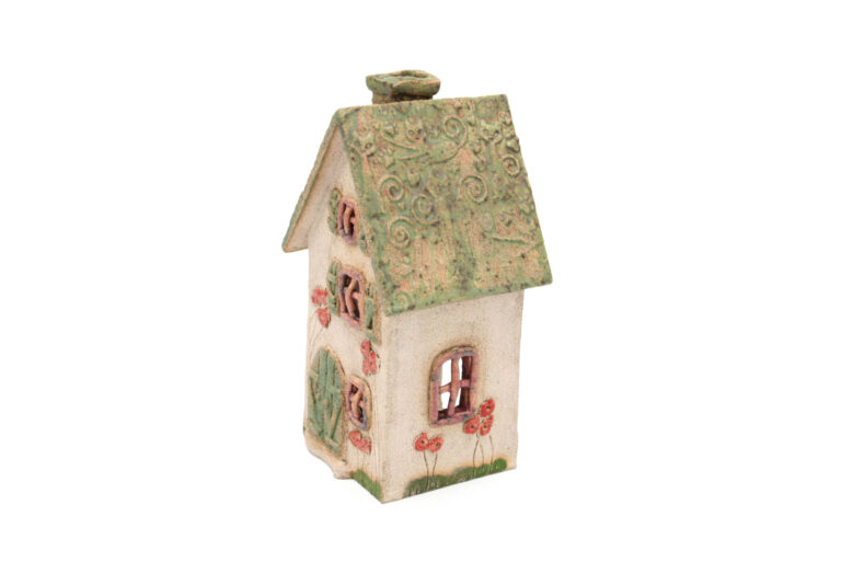 Domek ceramiczny na świeczkę – Zielonkawy dach 2 (2) Domek ceramiczny na świeczkę – Zielonkawy dach 2 (2)