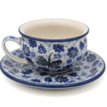 Filiżanka elegancka Szafirowa Ważka, Ceramika Bolesławiec