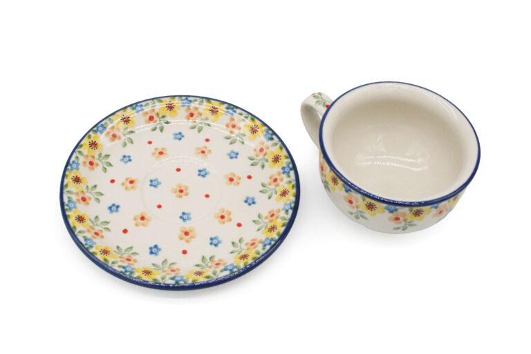Filiżanka elegancka Żółte i Pomarańczowe Kwiatuszki, Ceramika Bolesławiec (2) Filiżanka elegancka Żółte i Pomarańczowe Kwiatuszki, Ceramika Bolesławiec (2)