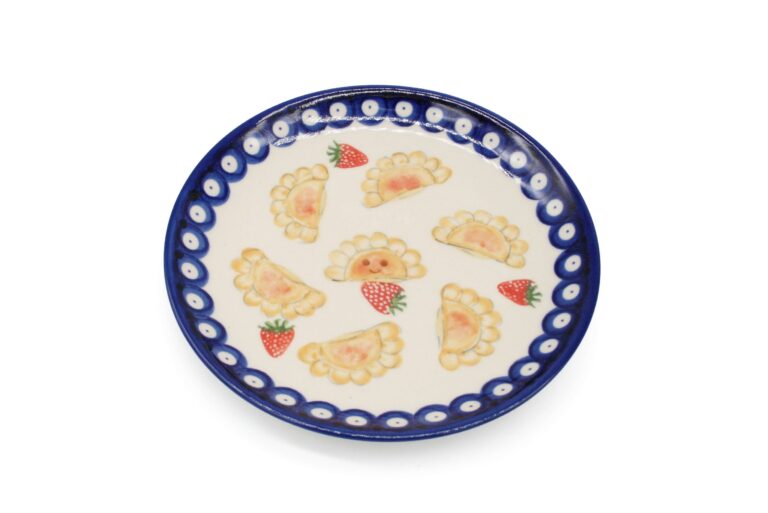 Talerz śniadaniowy Pierogi z Truskawkami, Ceramika Bolesławiec